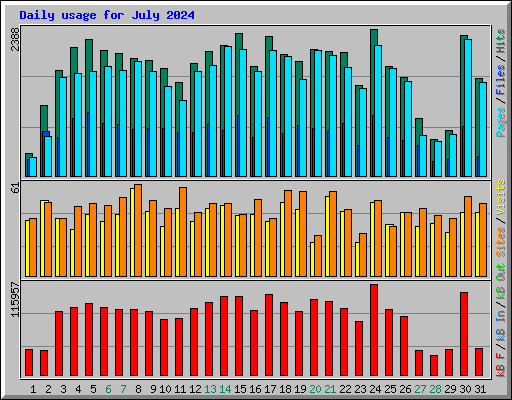 Daily usage for July 2024