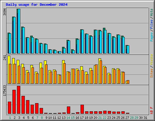 Daily usage for December 2024