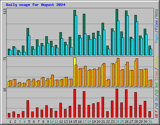 Daily usage for August 2024