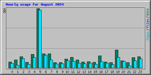 Hourly usage for August 2024